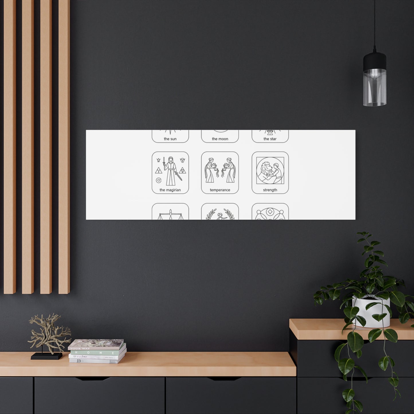 Minimal Tarot Icon Grid Canvas | Monochrome Icon Set, System Design