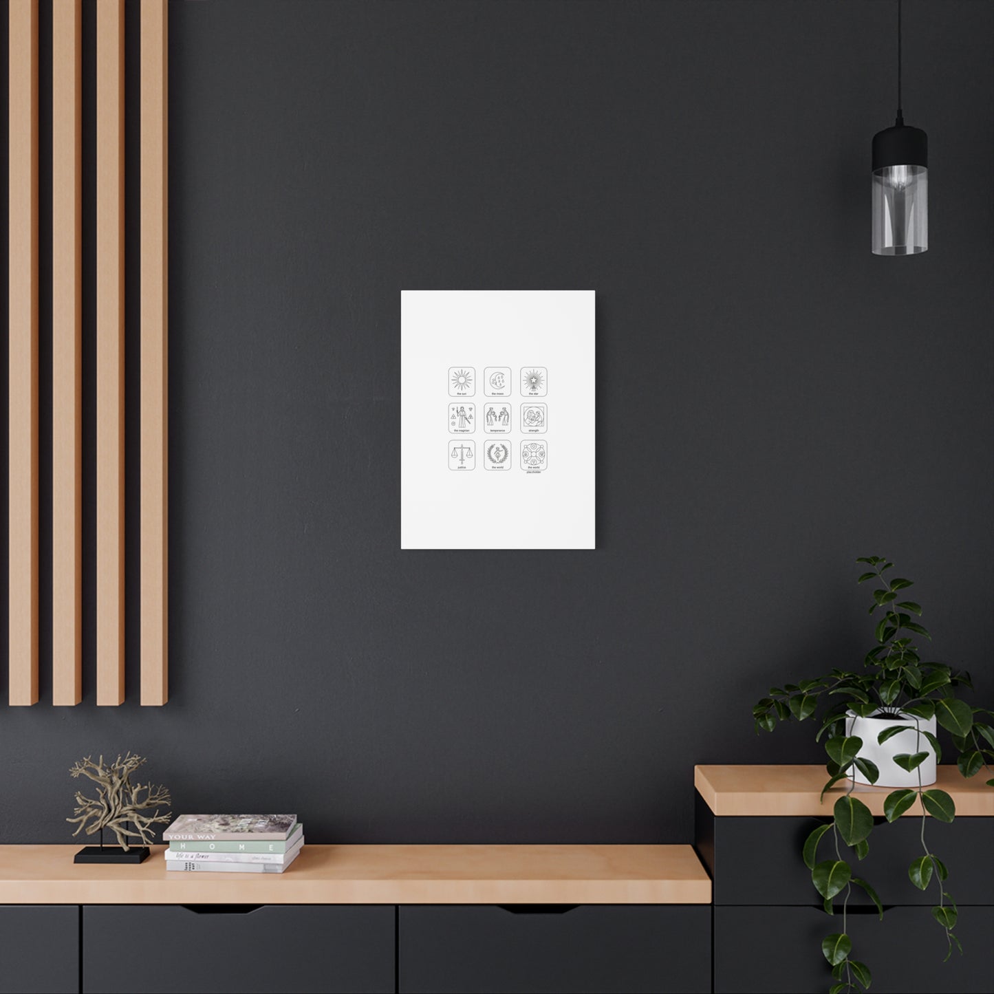 Minimal Tarot Icon Grid Canvas | Monochrome Icon Set, System Design