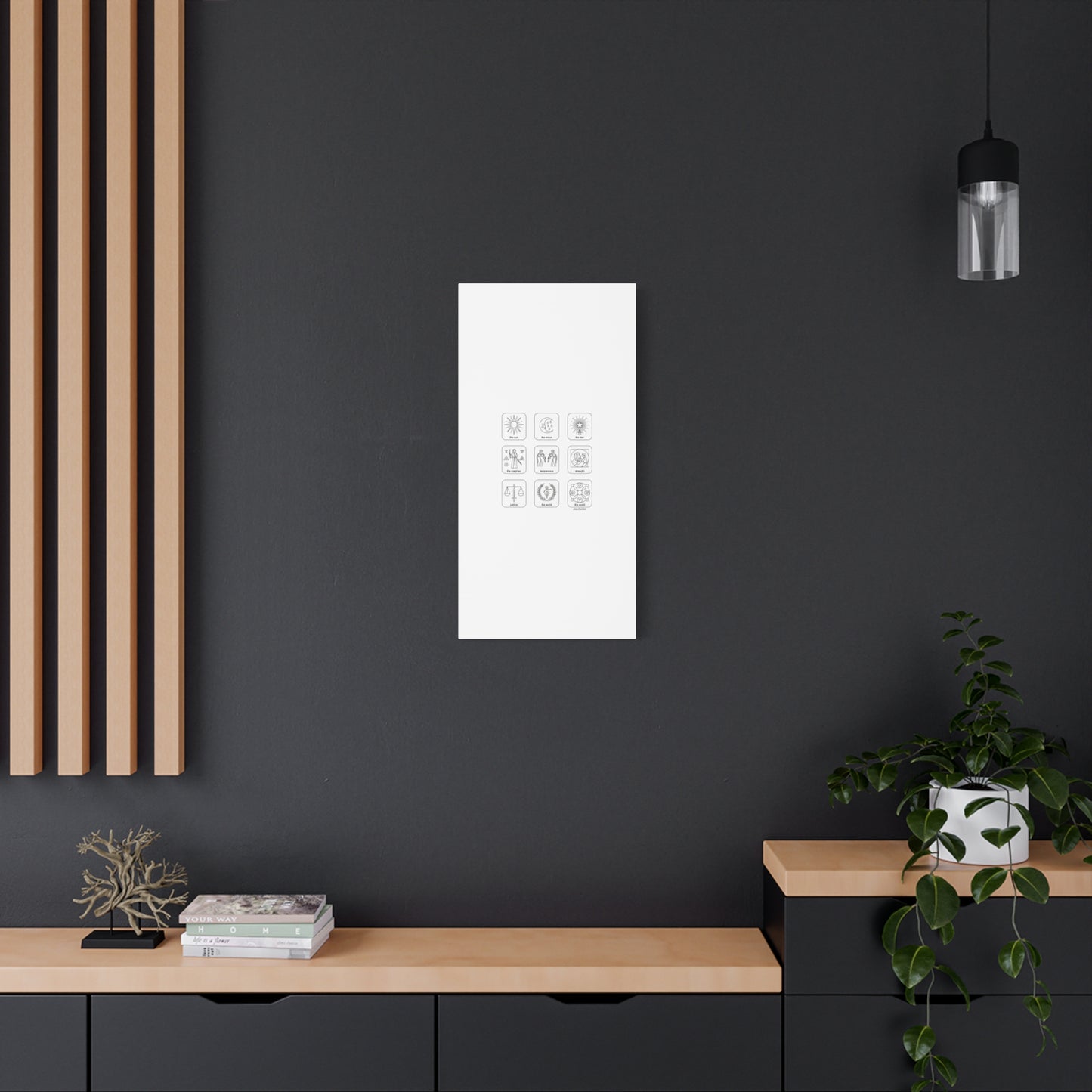 Minimal Tarot Icon Grid Canvas | Monochrome Icon Set, System Design