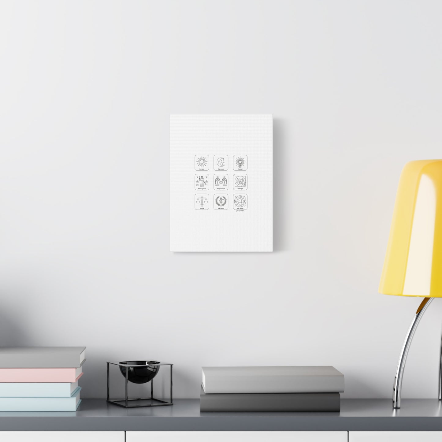 Minimal Tarot Icon Grid Canvas | Monochrome Icon Set, System Design