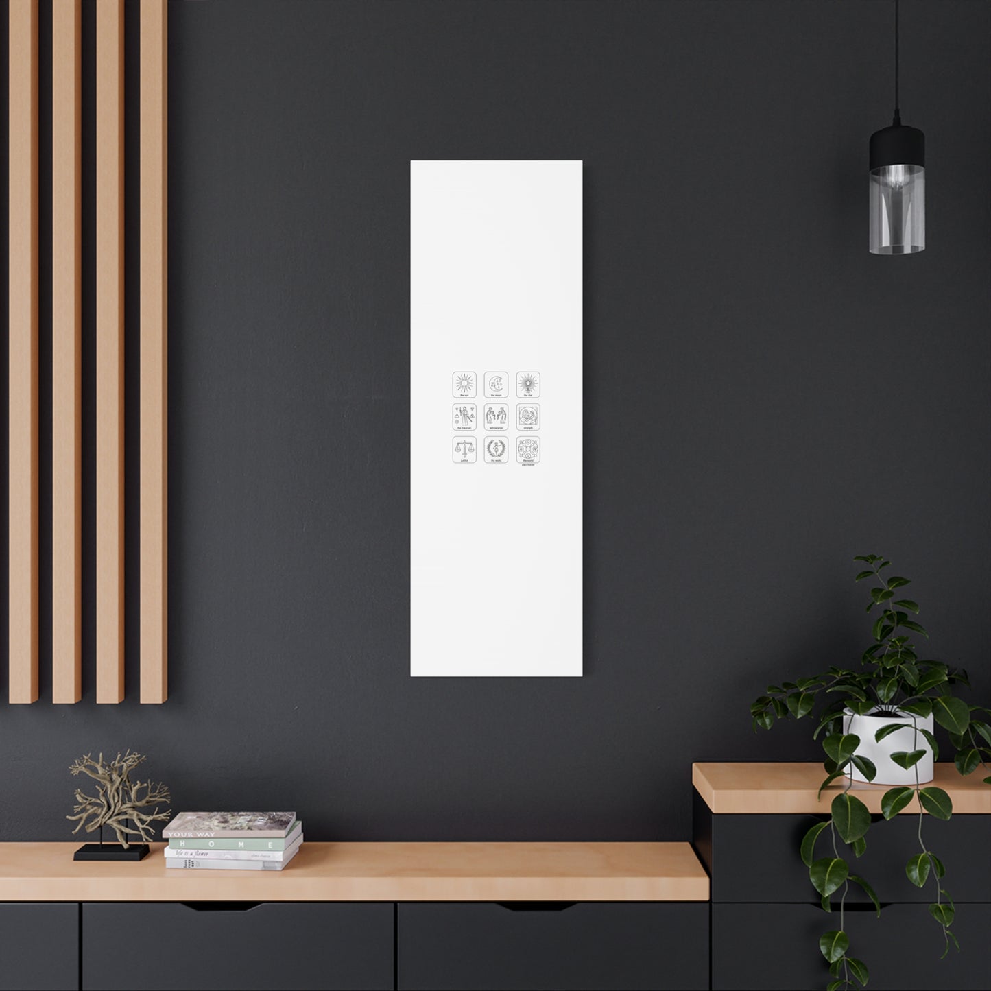 Minimal Tarot Icon Grid Canvas | Monochrome Icon Set, System Design