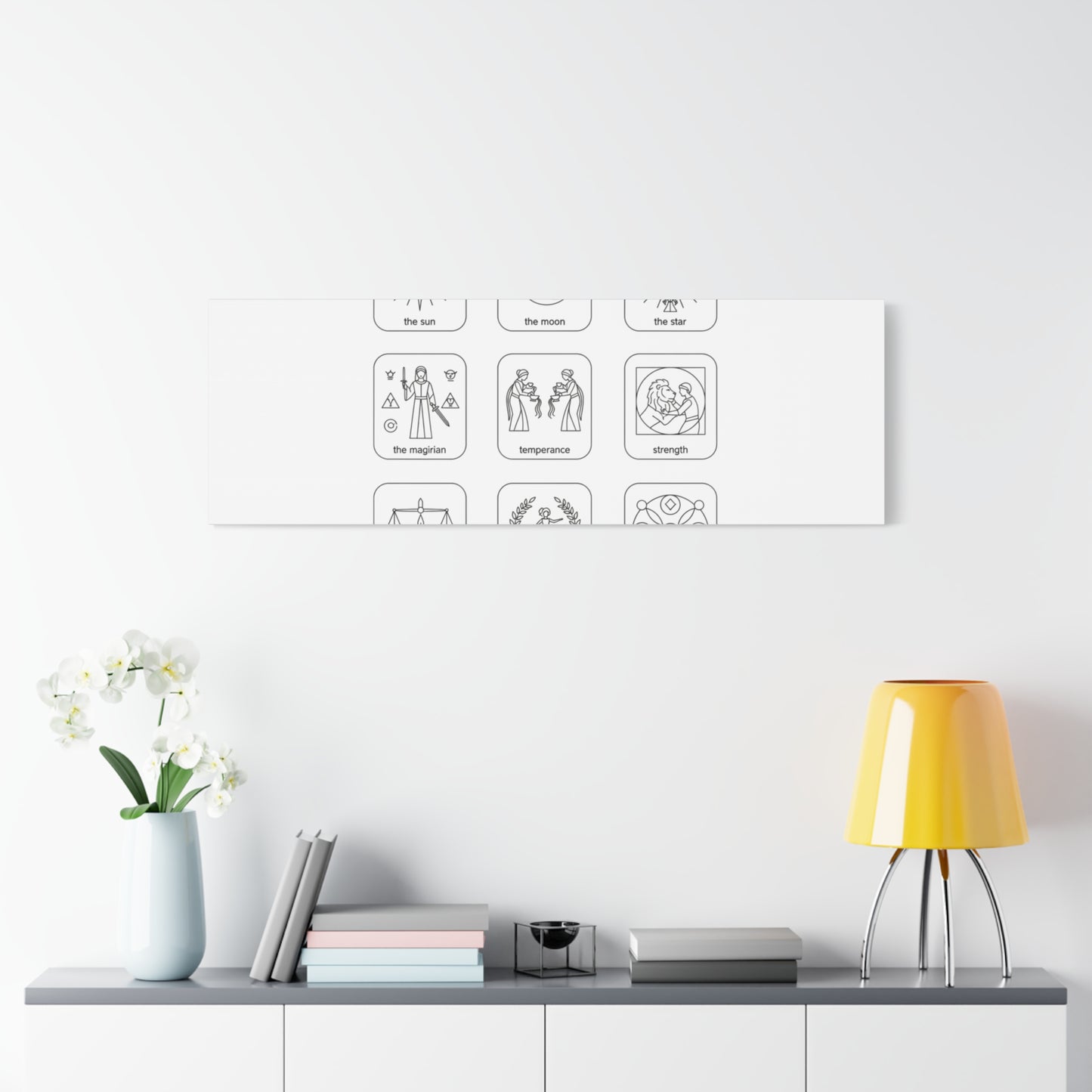 Minimal Tarot Icon Grid Canvas | Monochrome Icon Set, System Design