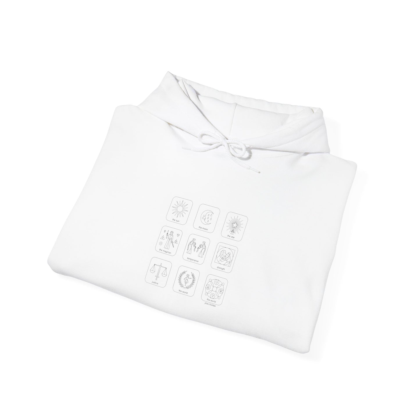 Monochrome System Icons Hoodie | Minimal Icon Grid, Black & White Symbol Pack