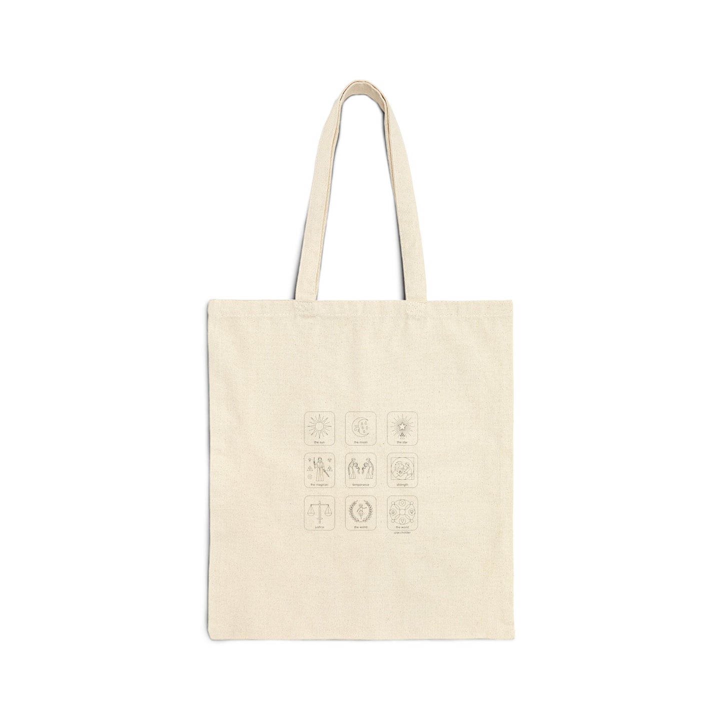 Monochrome Icon Grid Tote | Minimal System Icons, Black & White Symbol Pack