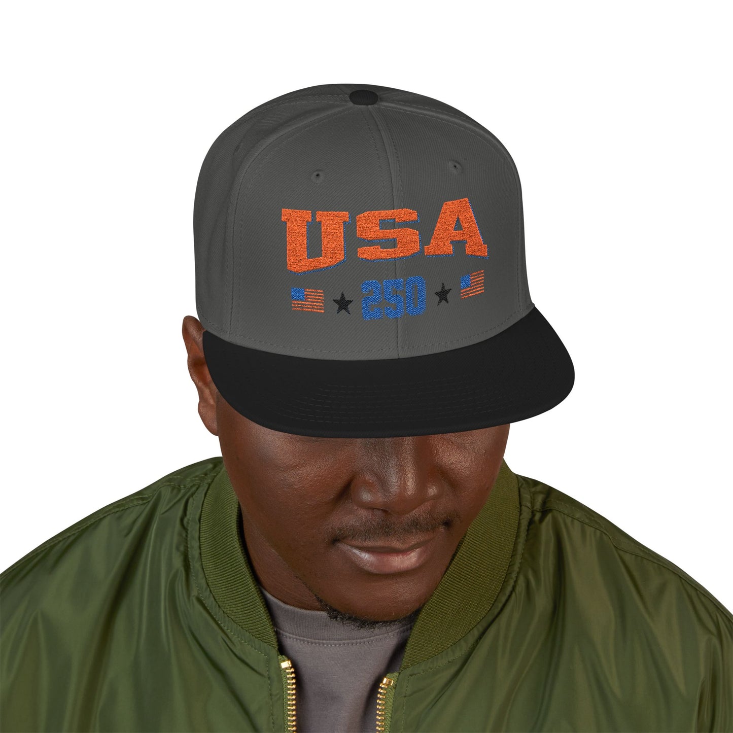 USA 250 Embroidered Snapback Hat, Semiquincentennial Cap Hat, Celebrating 250th Anniverary of Declaration of Indepence