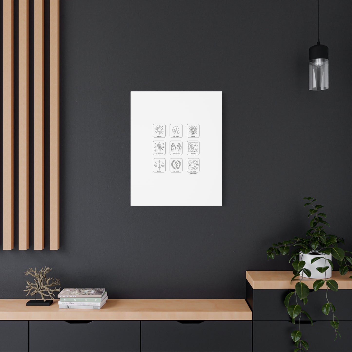 Minimal Tarot Icon Grid Canvas | Monochrome Icon Set, System Design