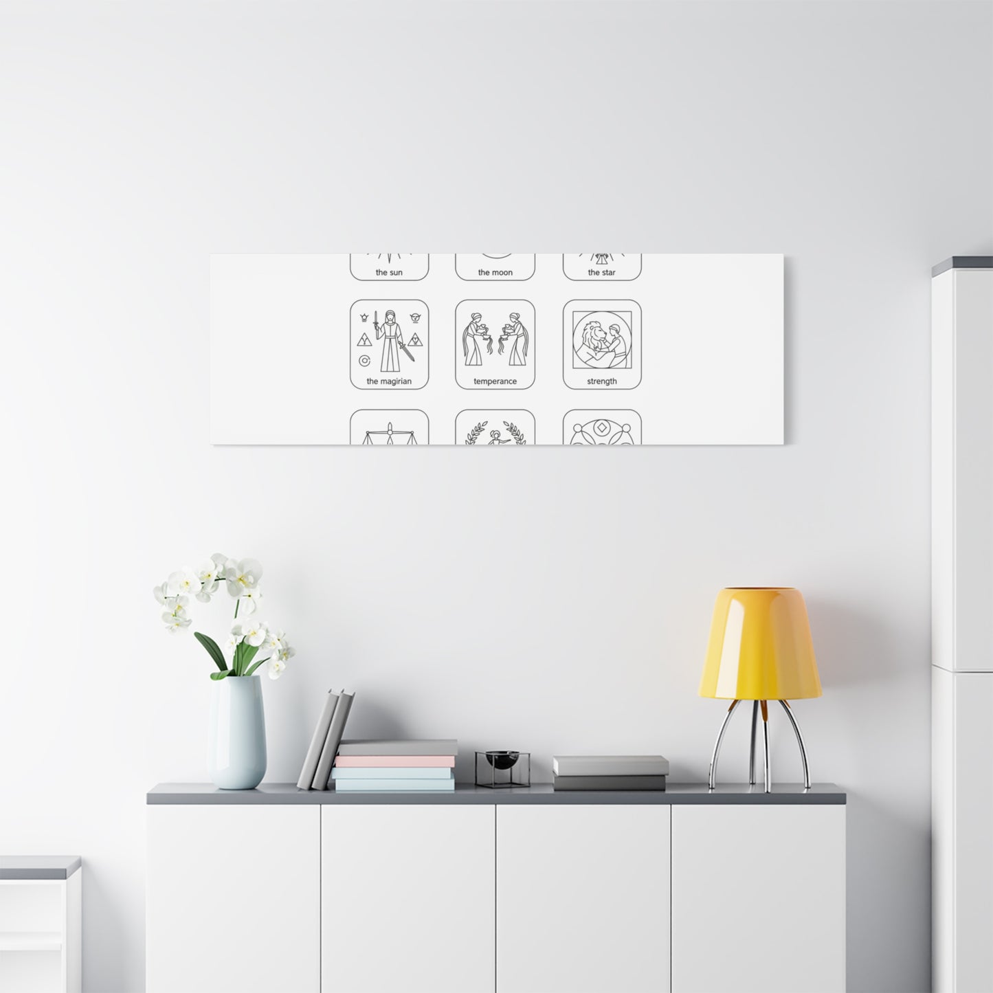 Minimal Tarot Icon Grid Canvas | Monochrome Icon Set, System Design