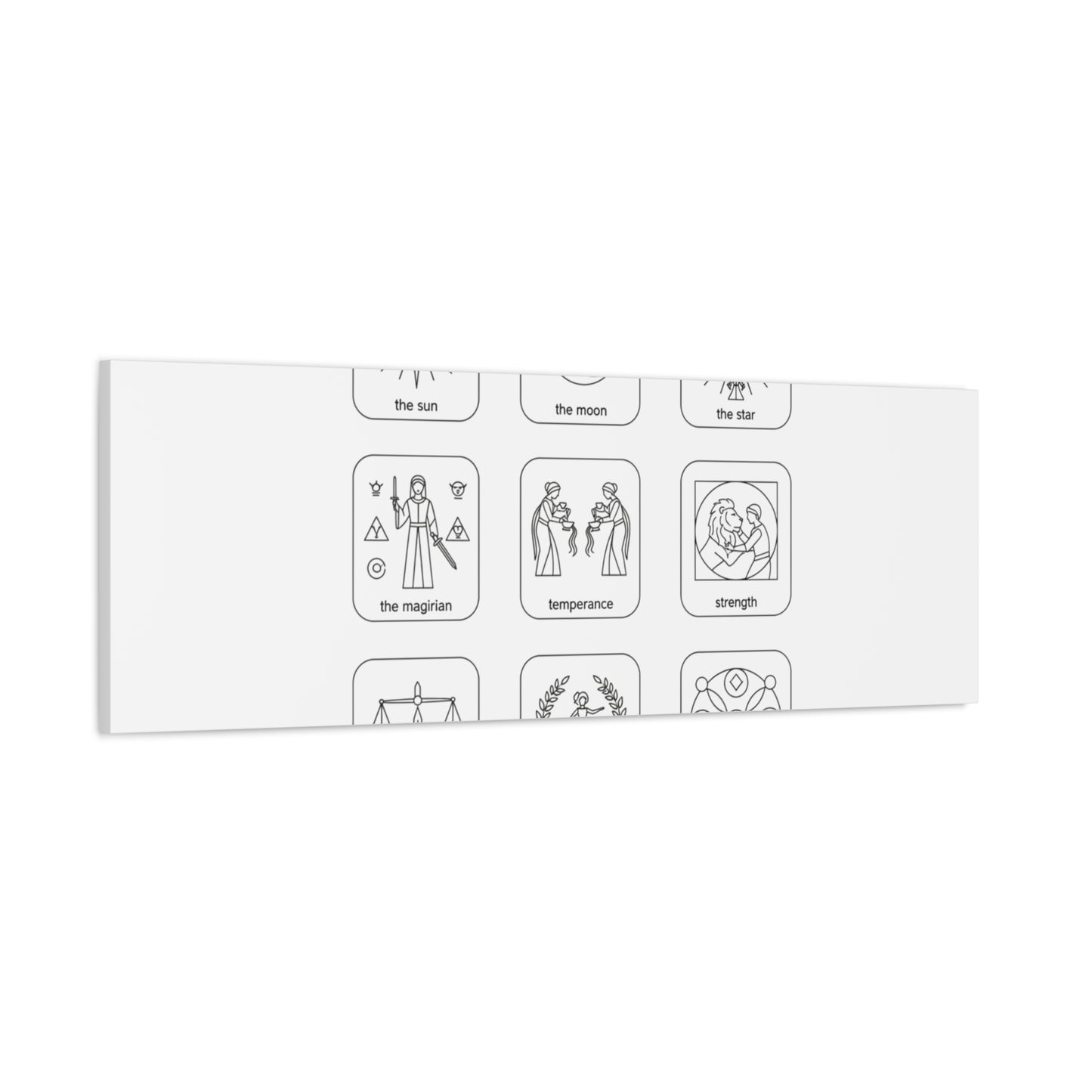 Minimal Tarot Icon Grid Canvas | Monochrome Icon Set, System Design