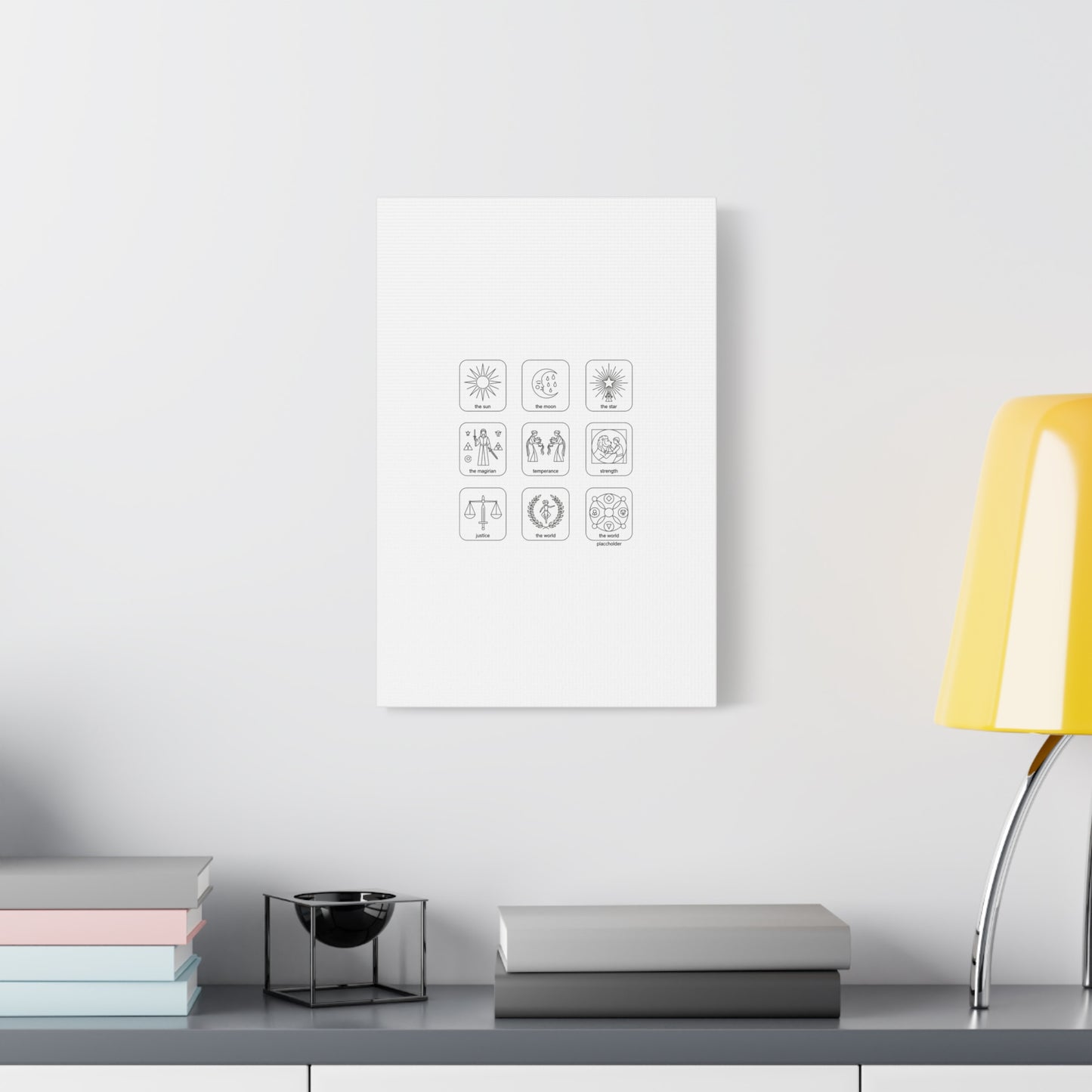Minimal Tarot Icon Grid Canvas | Monochrome Icon Set, System Design