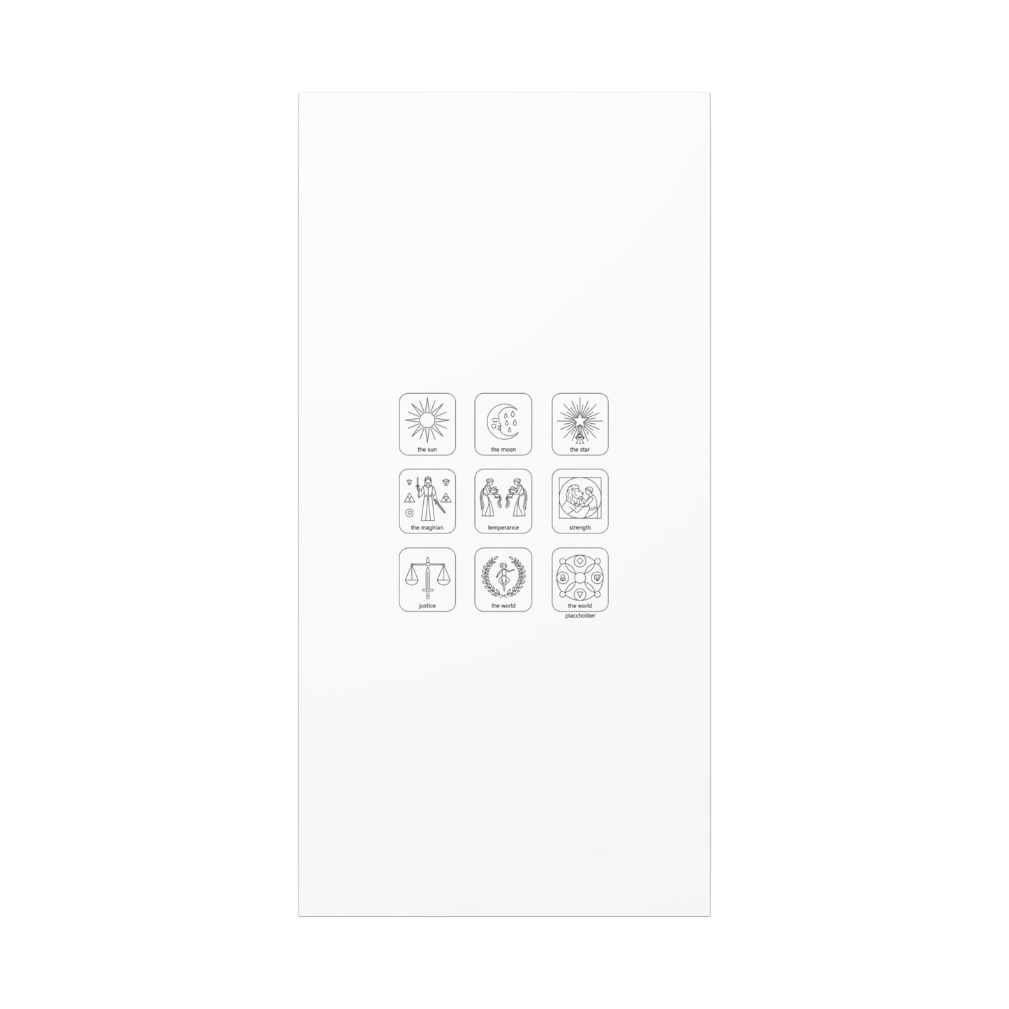 Minimal Tarot Icon Grid Canvas | Monochrome Icon Set, System Design