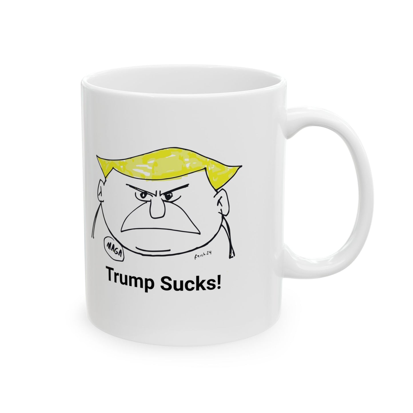 Trump Sucks 11oz Coffee Cup Mug, Anti-Trump Gift for Activists, Gift for Democrats, Trump Lies, anti-MAGA cup mug gift,