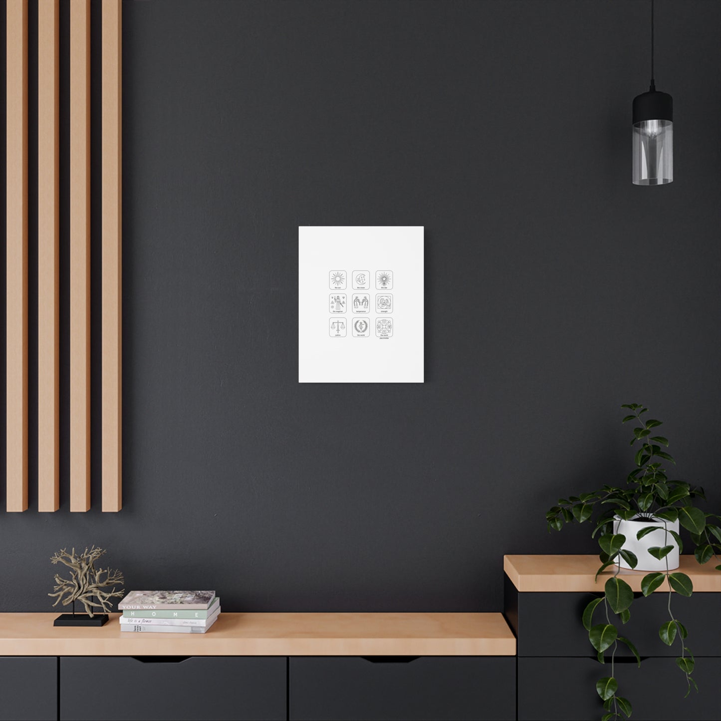 Minimal Tarot Icon Grid Canvas | Monochrome Icon Set, System Design