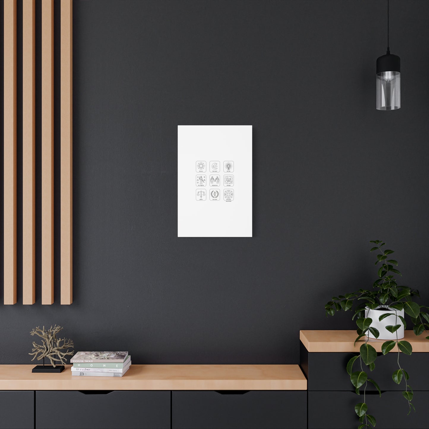 Minimal Tarot Icon Grid Canvas | Monochrome Icon Set, System Design