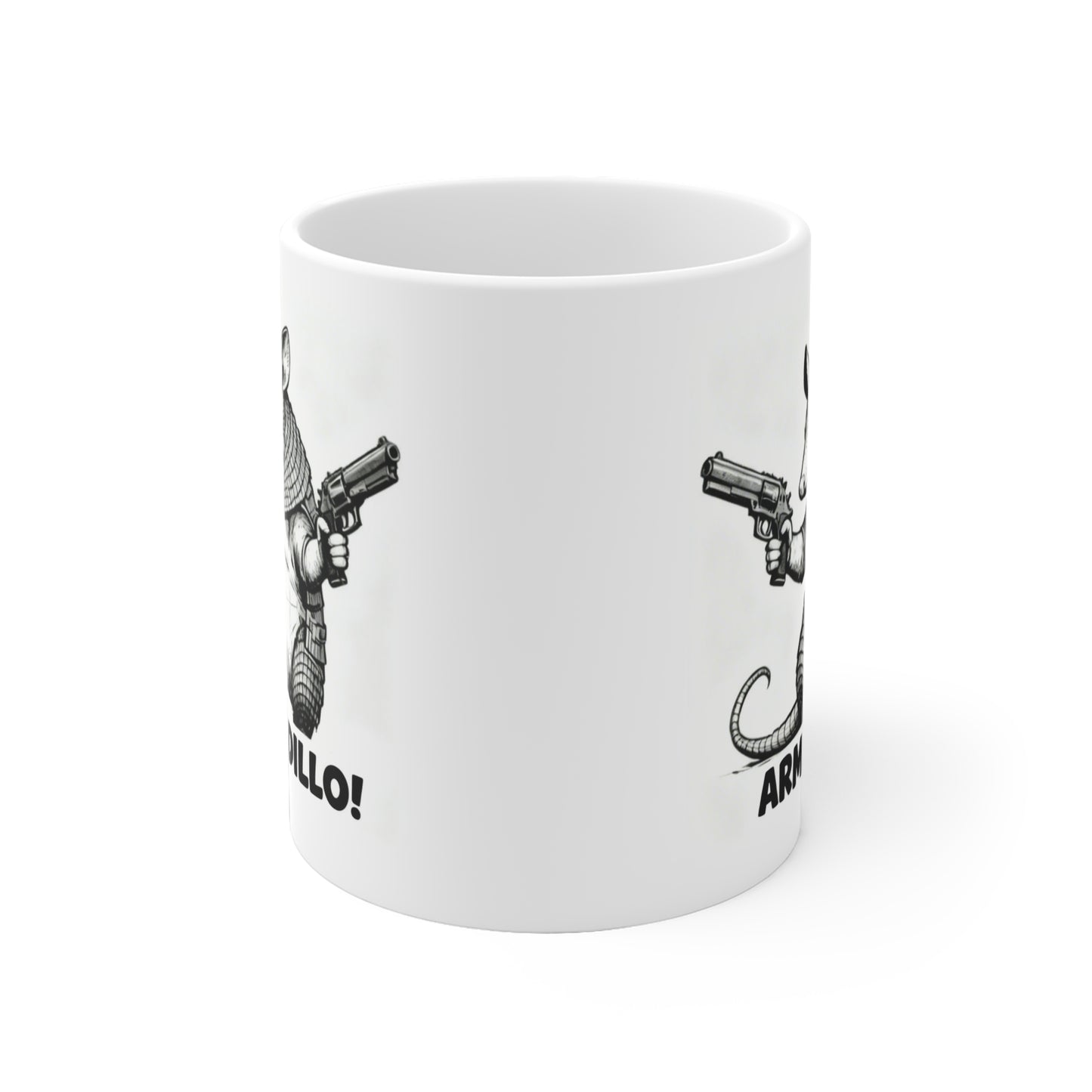 Armadillo Mug — 'Arm a Dillo!' Funny Animal Coffee Cup Gift For Texans