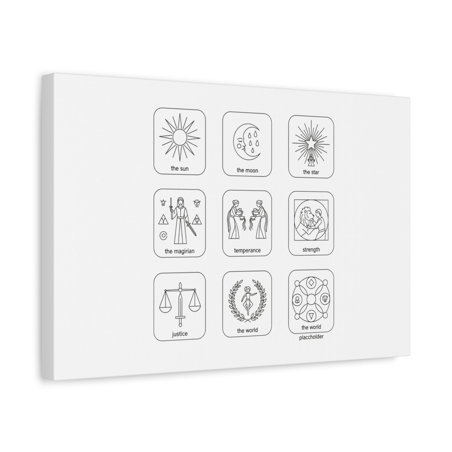 Minimal Tarot Icon Grid Canvas | Monochrome Icon Set, System Design