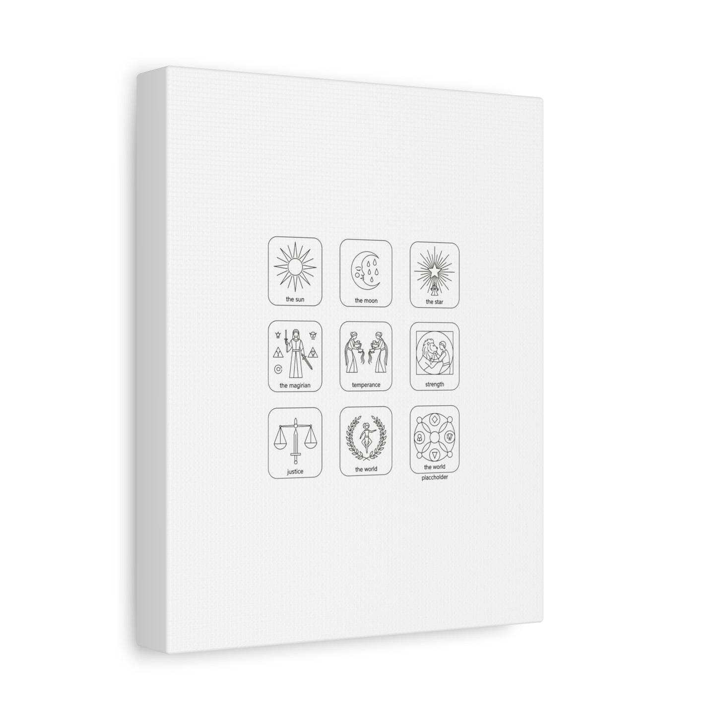 Minimal Tarot Icon Grid Canvas | Monochrome Icon Set, System Design
