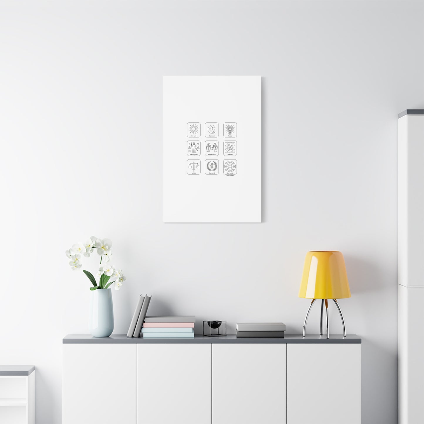 Minimal Tarot Icon Grid Canvas | Monochrome Icon Set, System Design