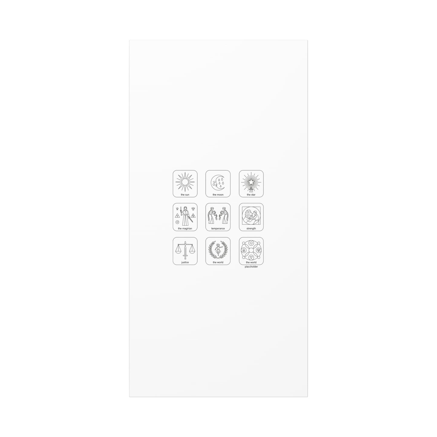 Minimal Tarot Icon Grid Canvas | Monochrome Icon Set, System Design