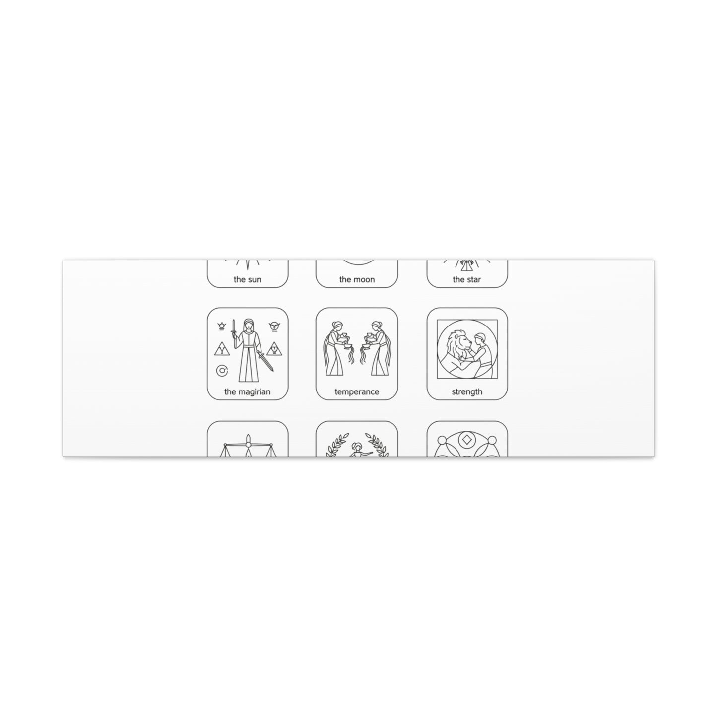 Minimal Tarot Icon Grid Canvas | Monochrome Icon Set, System Design