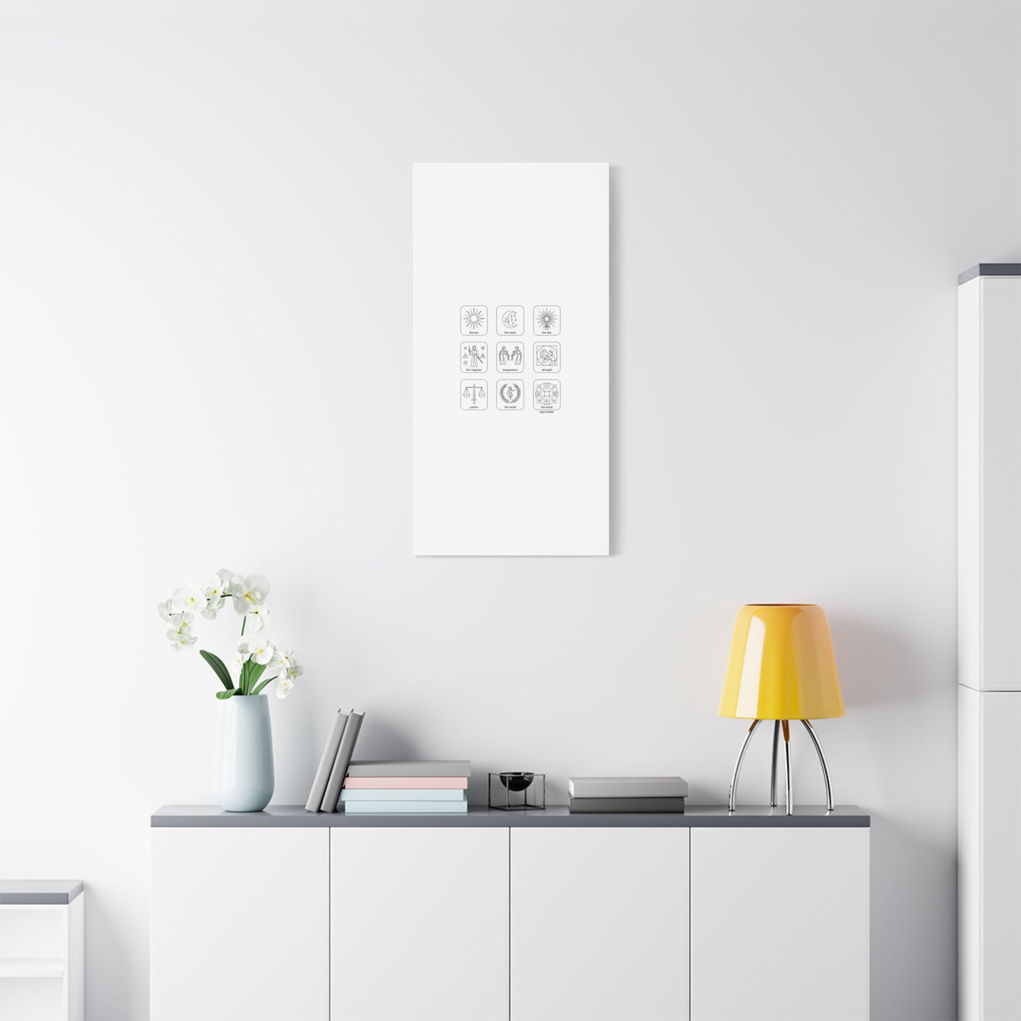 Minimal Tarot Icon Grid Canvas | Monochrome Icon Set, System Design