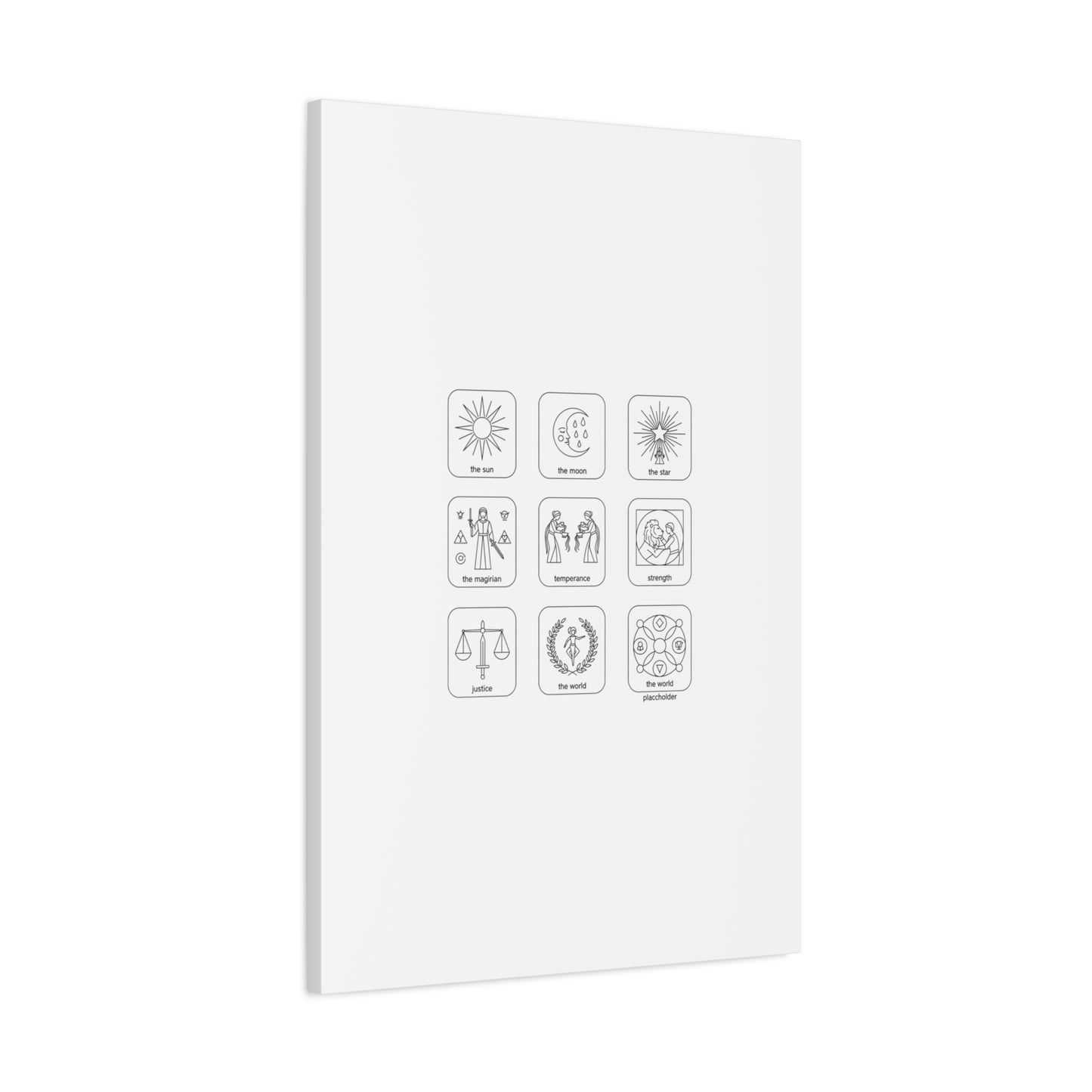 Minimal Tarot Icon Grid Canvas | Monochrome Icon Set, System Design