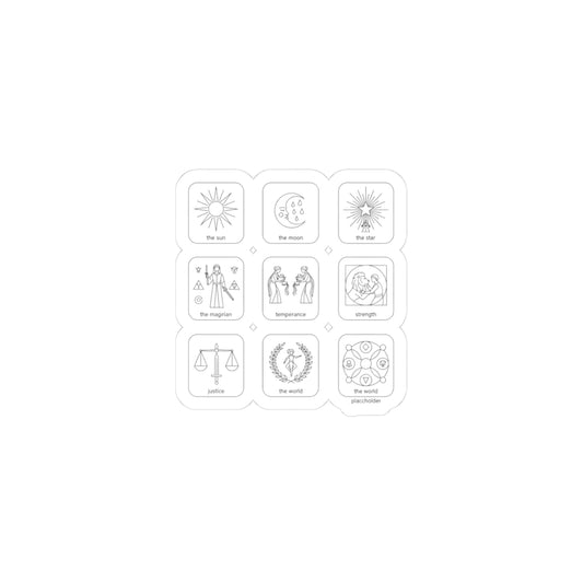 Monochrome Icon Sticker Set | Minimal Black & White Kiss-Cut Stickers