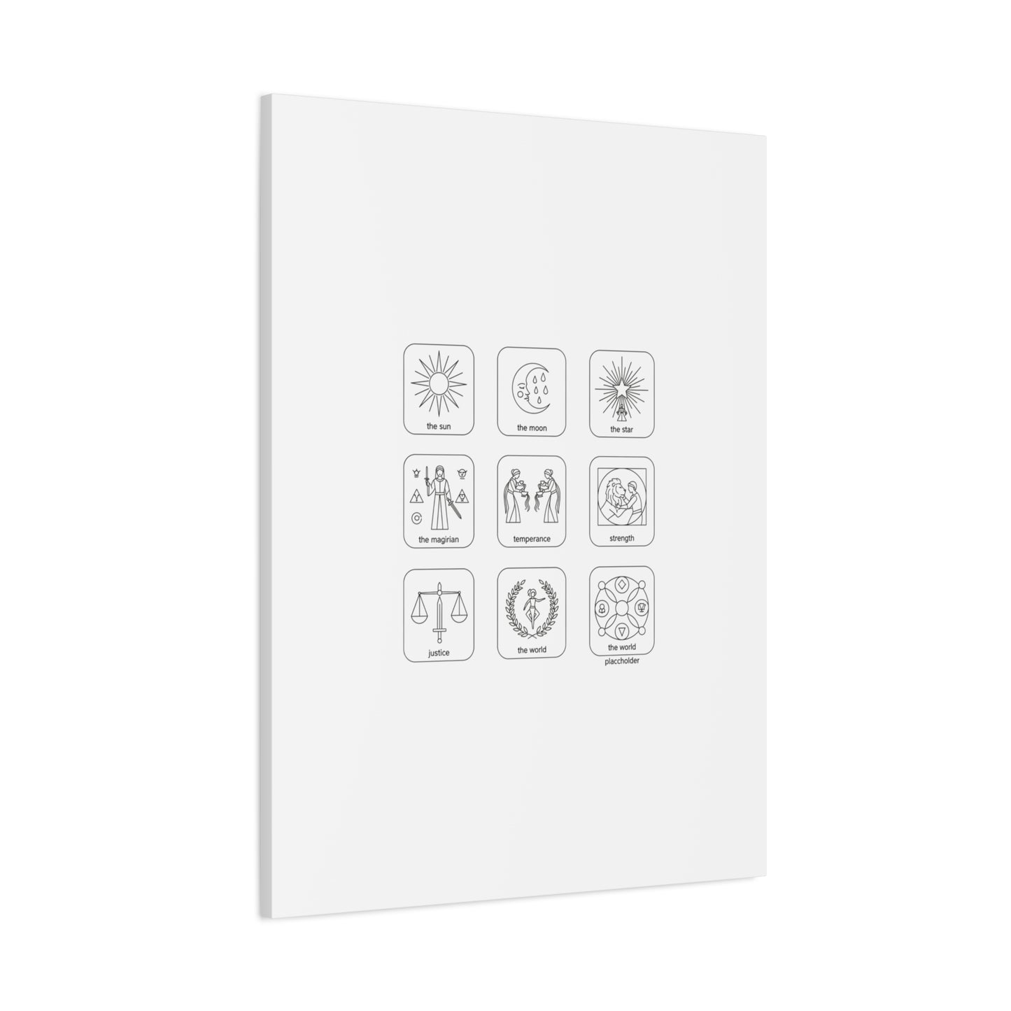 Minimal Tarot Icon Grid Canvas | Monochrome Icon Set, System Design