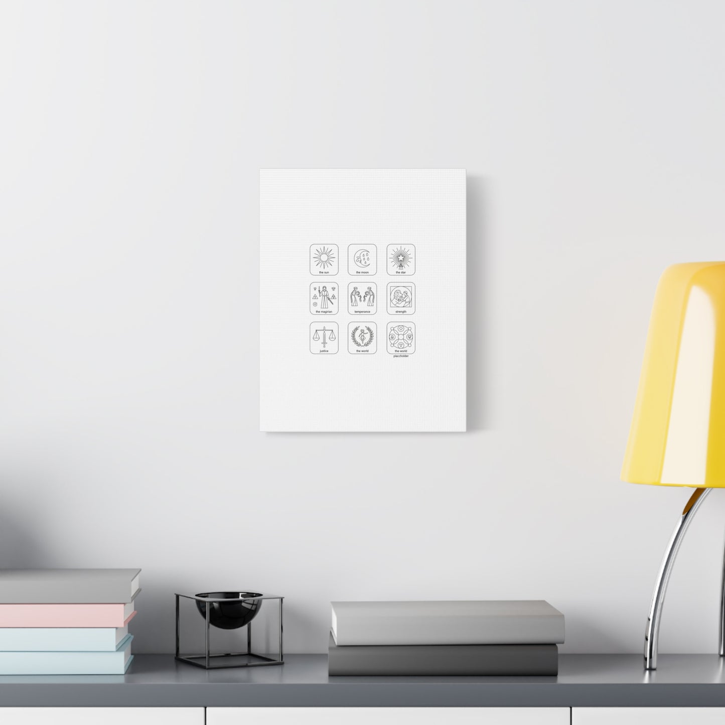 Minimal Tarot Icon Grid Canvas | Monochrome Icon Set, System Design