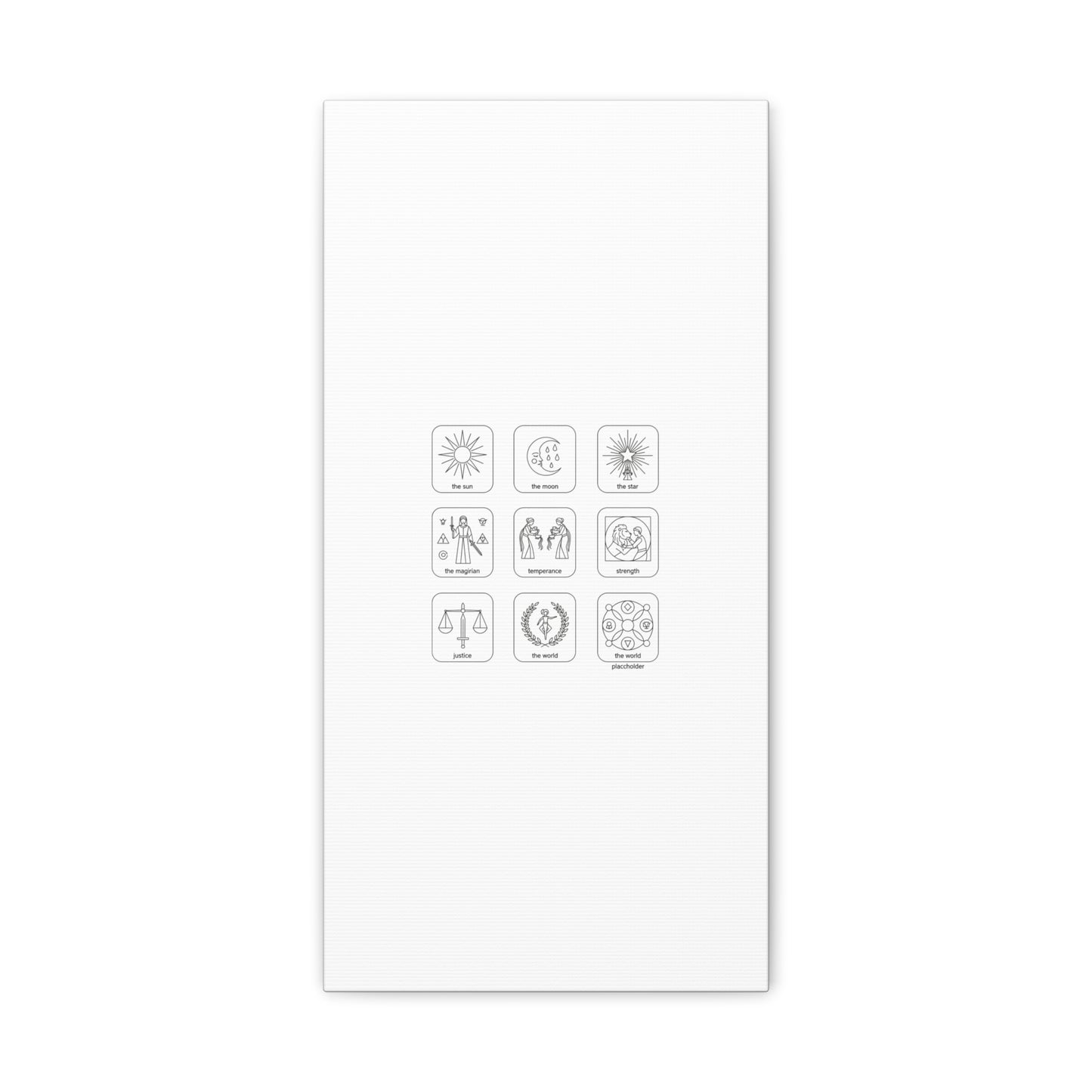 Minimal Tarot Icon Grid Canvas | Monochrome Icon Set, System Design