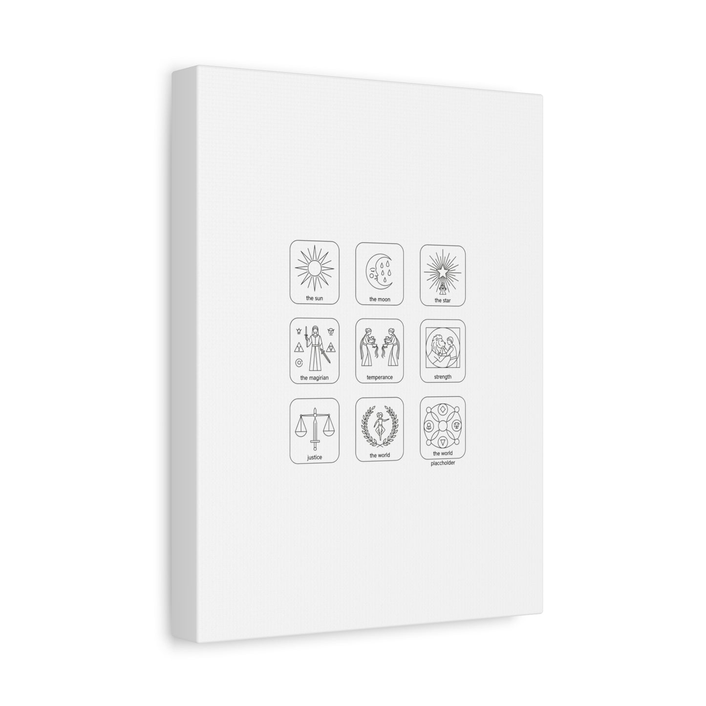 Minimal Tarot Icon Grid Canvas | Monochrome Icon Set, System Design