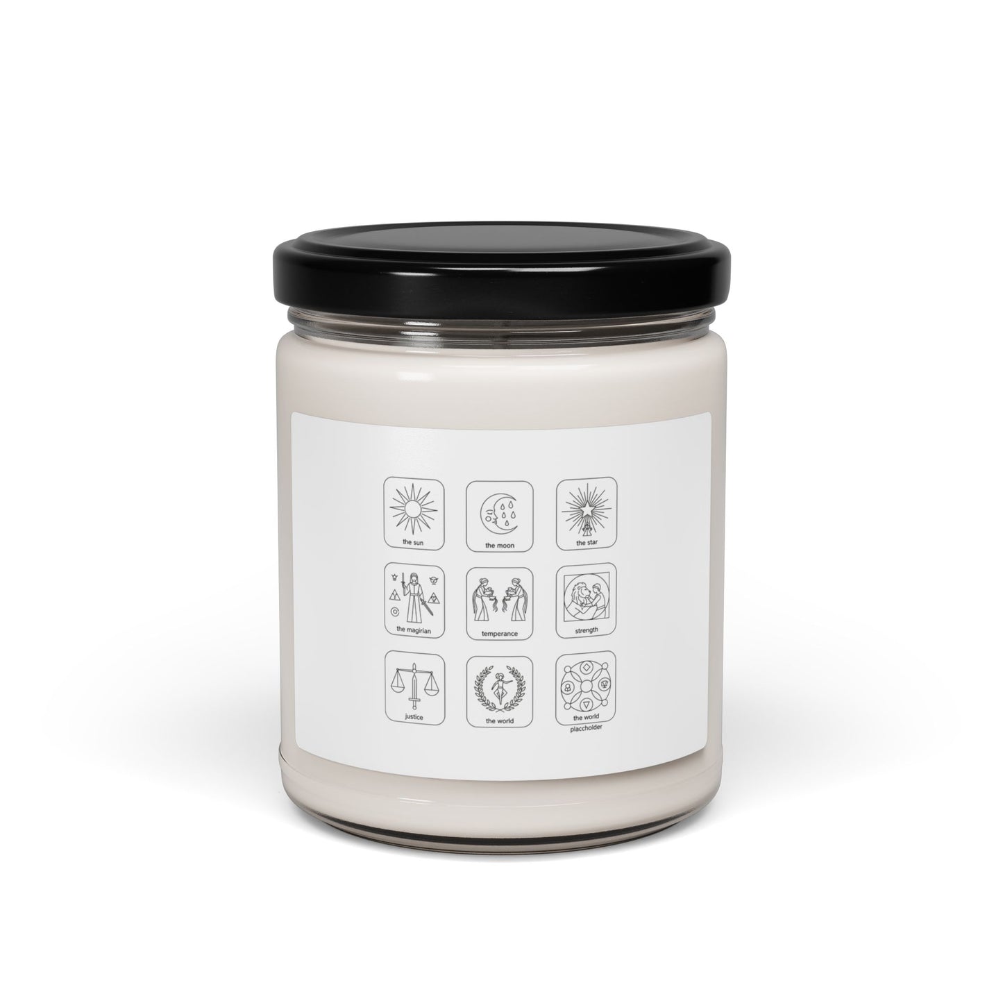 Monochrome Icon Grid Candle | Soy 9oz, Minimal Black & White Symbols