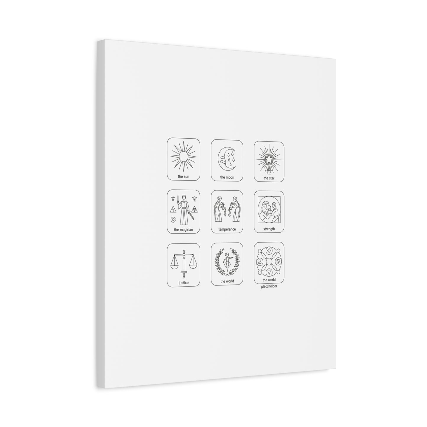 Minimal Tarot Icon Grid Canvas | Monochrome Icon Set, System Design