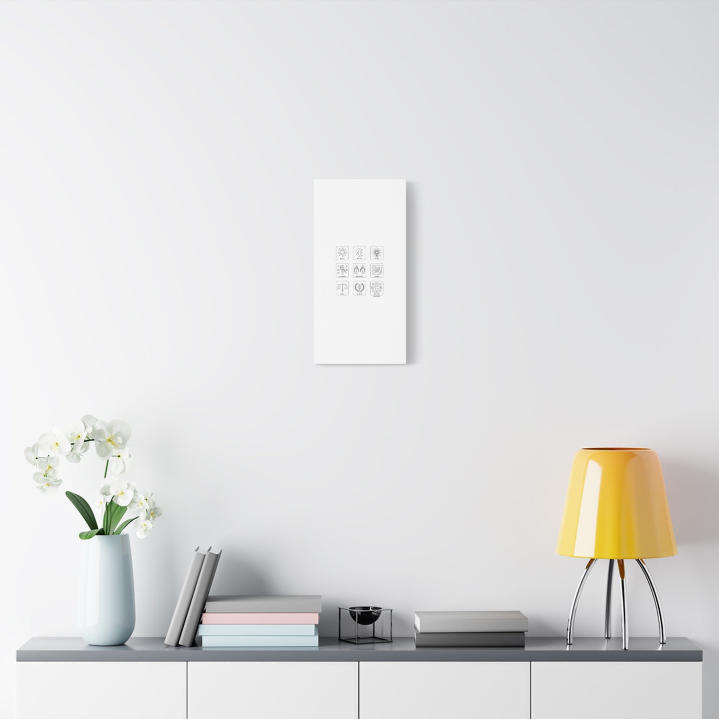 Minimal Tarot Icon Grid Canvas | Monochrome Icon Set, System Design