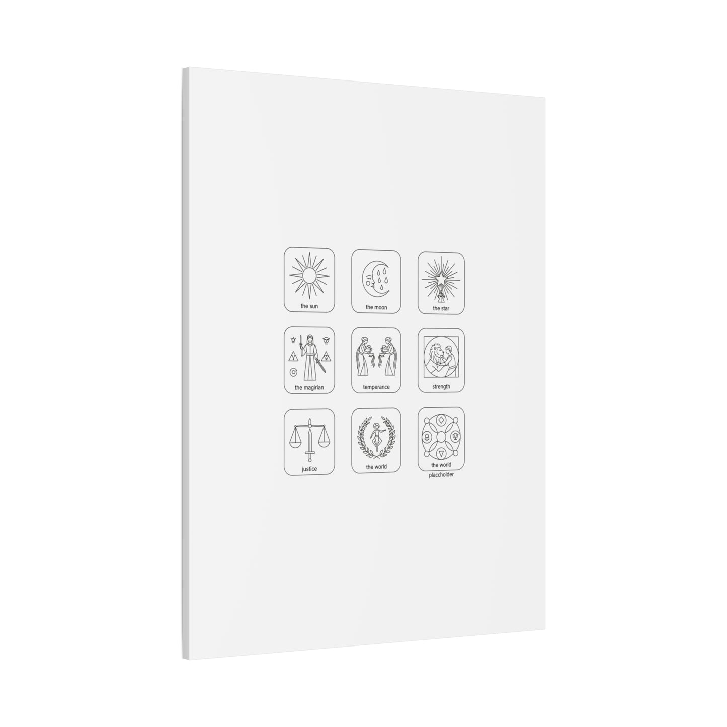 Minimal Tarot Icon Grid Canvas | Monochrome Icon Set, System Design
