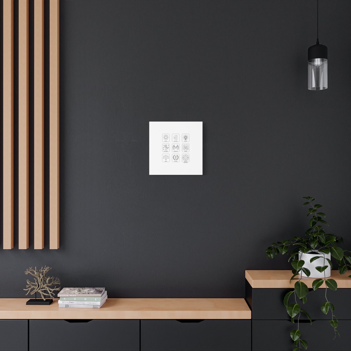 Minimal Tarot Icon Grid Canvas | Monochrome Icon Set, System Design