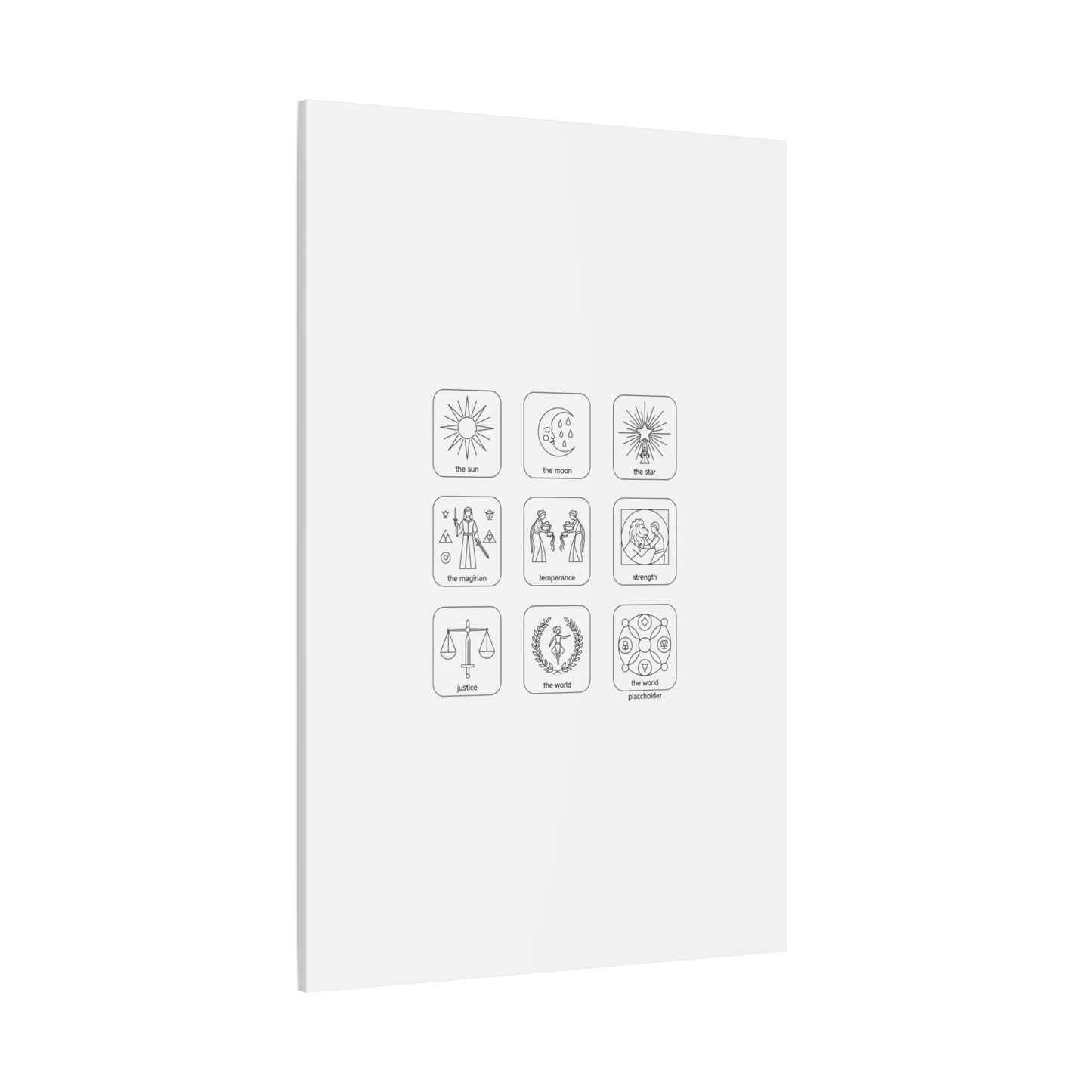 Minimal Tarot Icon Grid Canvas | Monochrome Icon Set, System Design
