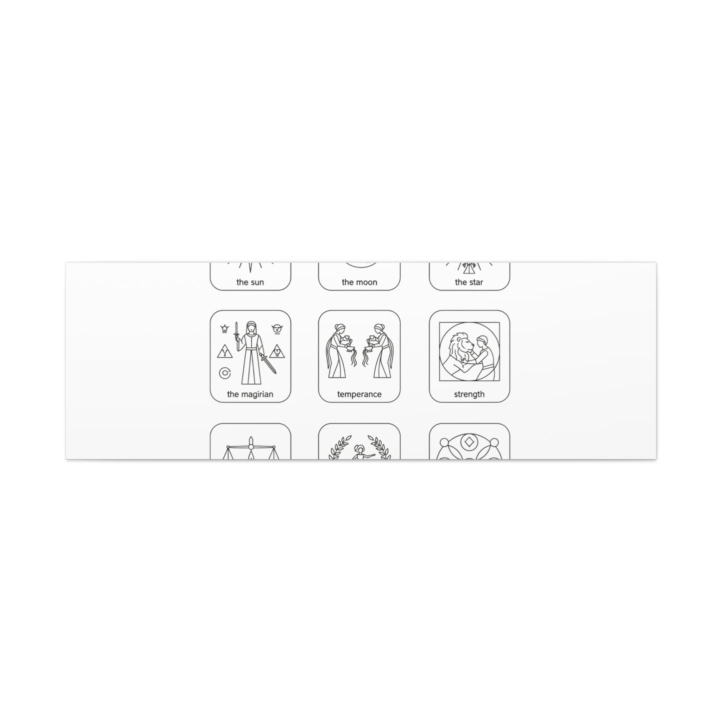 Minimal Tarot Icon Grid Canvas | Monochrome Icon Set, System Design