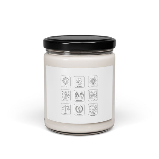 Monochrome Icon Grid Candle | Soy 9oz, Minimal Black & White Symbols