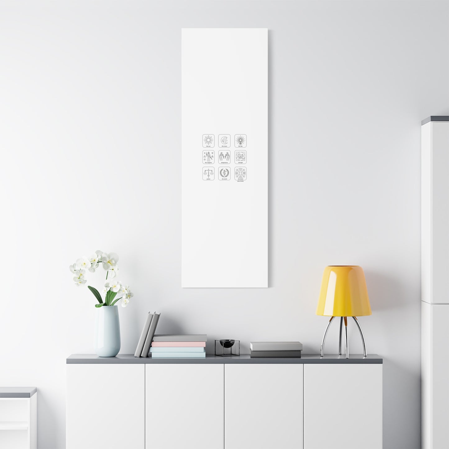 Minimal Tarot Icon Grid Canvas | Monochrome Icon Set, System Design