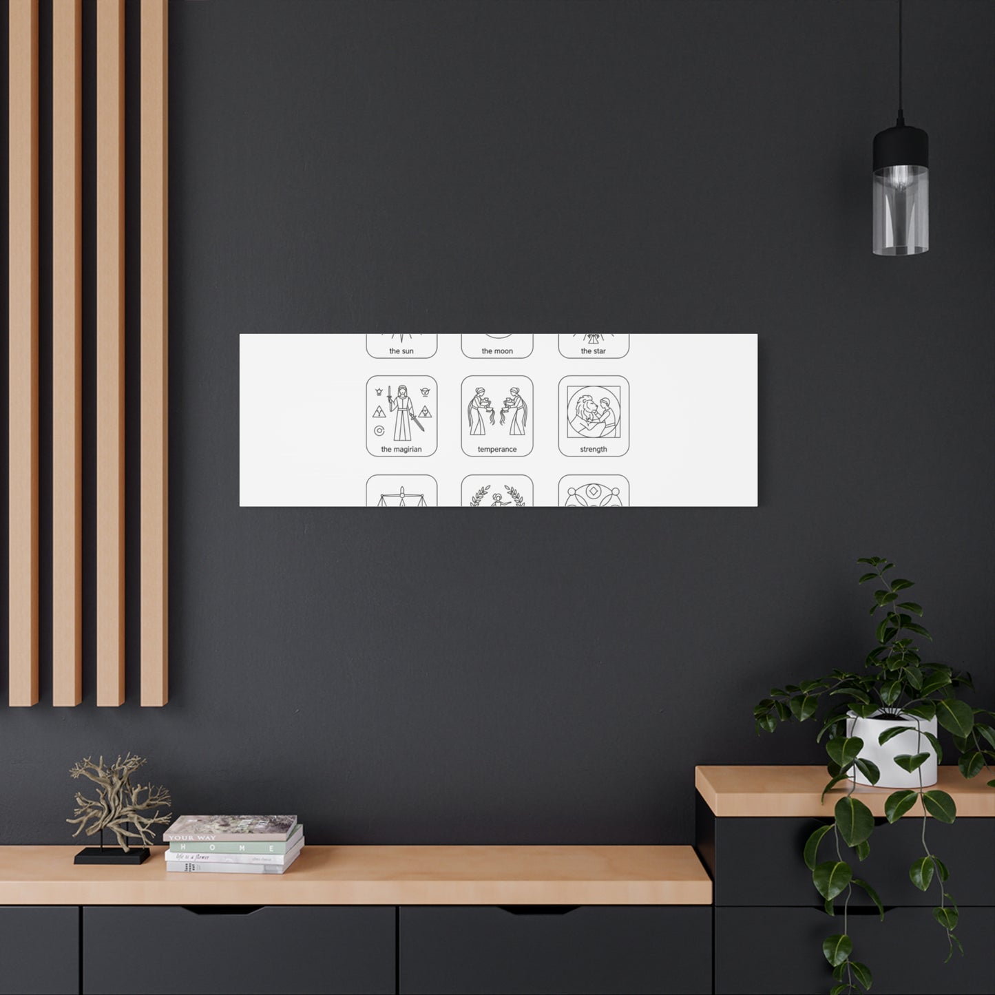 Minimal Tarot Icon Grid Canvas | Monochrome Icon Set, System Design