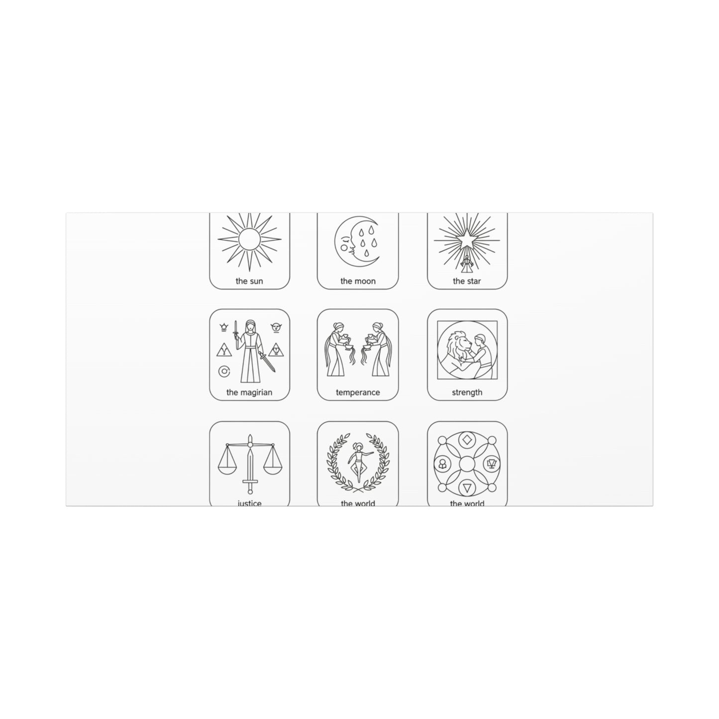 Minimal Tarot Icon Grid Canvas | Monochrome Icon Set, System Design