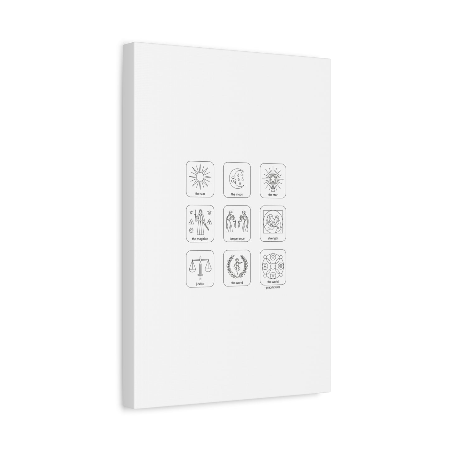 Minimal Tarot Icon Grid Canvas | Monochrome Icon Set, System Design