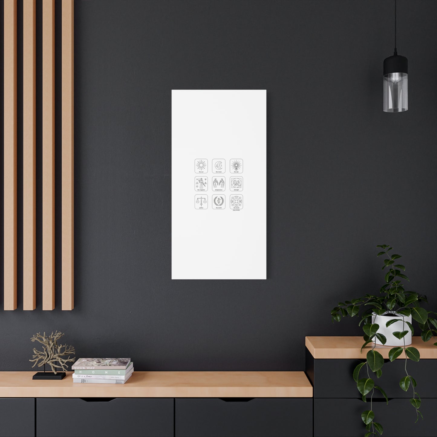 Minimal Tarot Icon Grid Canvas | Monochrome Icon Set, System Design