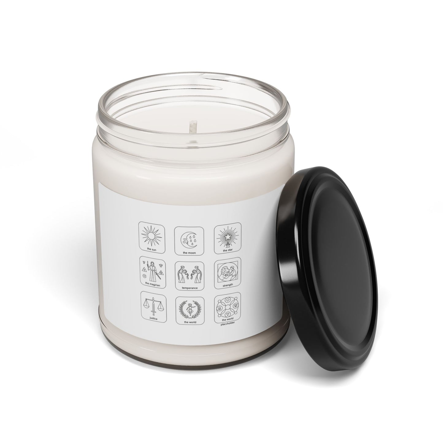 Monochrome Icon Grid Candle | Soy 9oz, Minimal Black & White Symbols