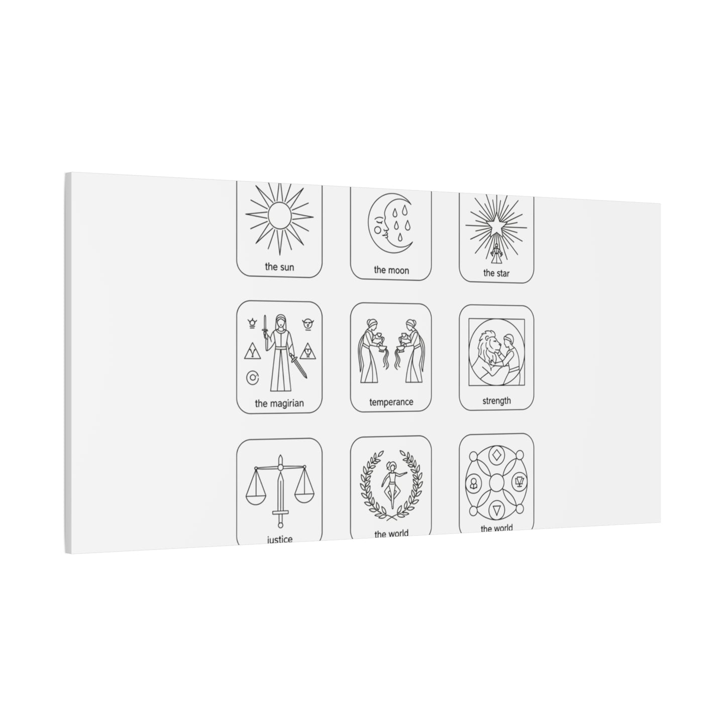 Minimal Tarot Icon Grid Canvas | Monochrome Icon Set, System Design
